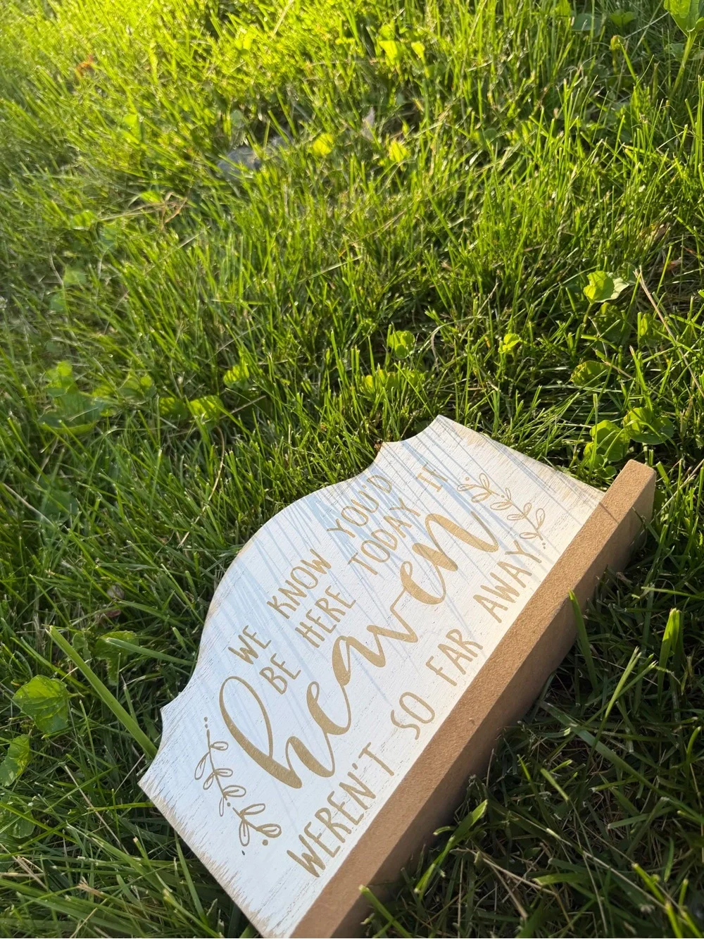 Hobby Lobby White and Gold 'Heaven' Decorative Wooden Sign